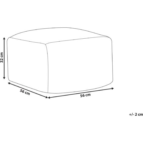 Modern Knitted Square Pouffe Ottoman Wool 56 x 56 cm Black and White Knidos