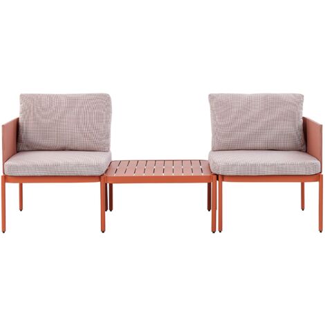 Garden Lounge Set with Table 2 Seater TERRACINA Metal Orange