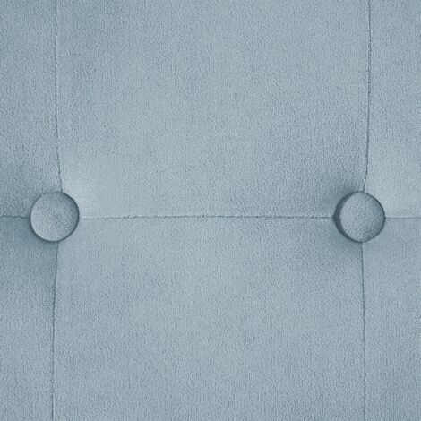Round Footstool Button-Tufted Velvet Fabric Bedroom Living Room Grey Tampa