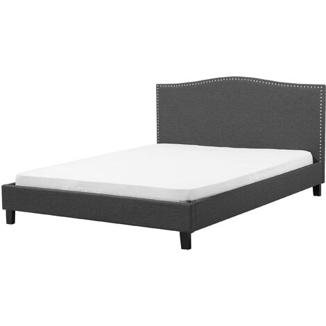 EU Super King Size Bed Frame 6ft Linen Fabric Vintage Grey Montpellier