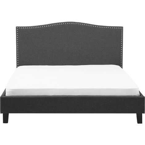 EU Super King Size Bed Frame 6ft Linen Fabric Vintage Grey Montpellier