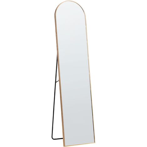 Freestanding Mirror 36 x 150 cm Framed Oval Full Lenght Stand Gold Bagnolet