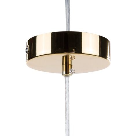 Modern Pendant Lamp Ceiling Light Wire Metal Cage Shade Gold Conca