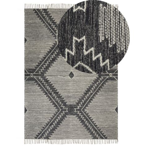Rug ARBAA Black 160 x 230 cm Cotton