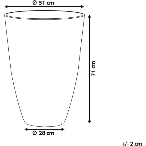 Flower Planter Tall Stone Garden Plant Pot Indoor Outdoor Grey 51x71 cm Camia
