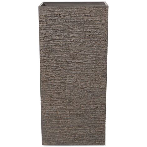 Flower Planter Tall Stone Garden Plant Pot Indoor Outdoor 40x81 cm Brown Gaza