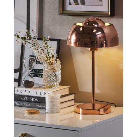 Modern Shiny Table Bedside Office Bedroom Reading Lamp Light Copper Senette