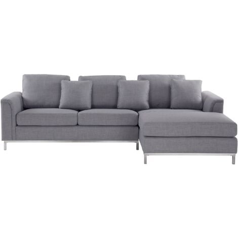 Grey cloth store sectional couch