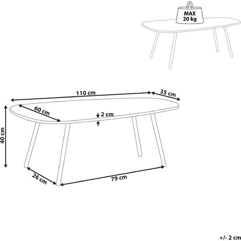 Modern Coffee Table Metal Legs Marble Effect White with Black 110 x 60 cm Biddle
