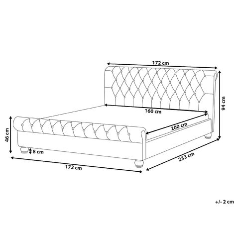 Velvet Fabric EU King Size Bed Frame 5ft3 Tufted Headboard Grey Avallon