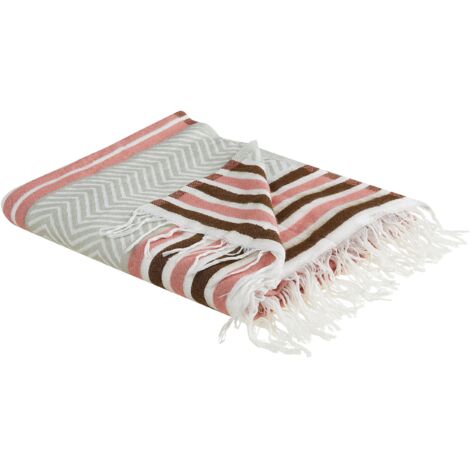 Blanket MAGAR Fabric 130 x 170 cm Beige (1/5)