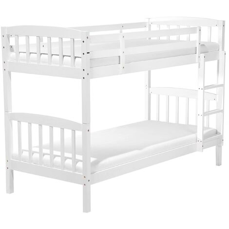 Bunk Bed 3' EU Single Children Kids Bedroom High Sleeper White Pine Wood Revin