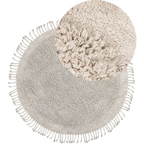 Rug BITLIS Light Beige ø 140 cm Cotton