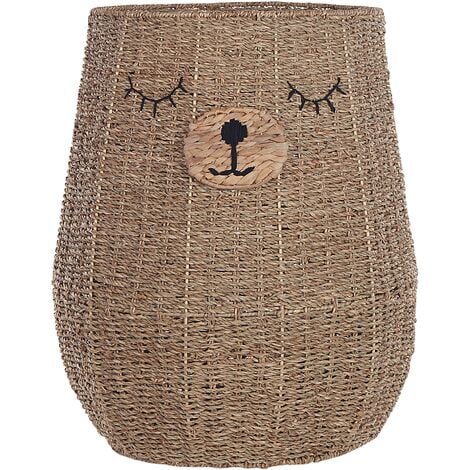 Seagrass Wicker Bear Basket Hamper Natural Woven Accessory Fulan