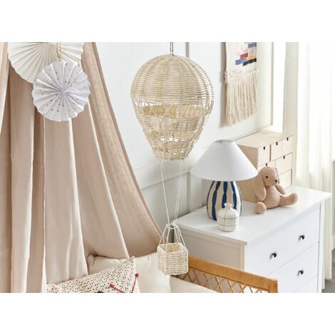 Kids' Room Hanging Decoration Rattan Hot Air Ballon Natural Bemba