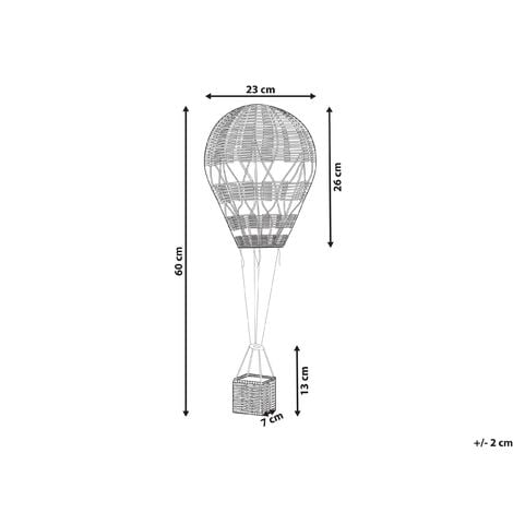 Kids' Room Hanging Decoration Rattan Hot Air Ballon Natural Bemba