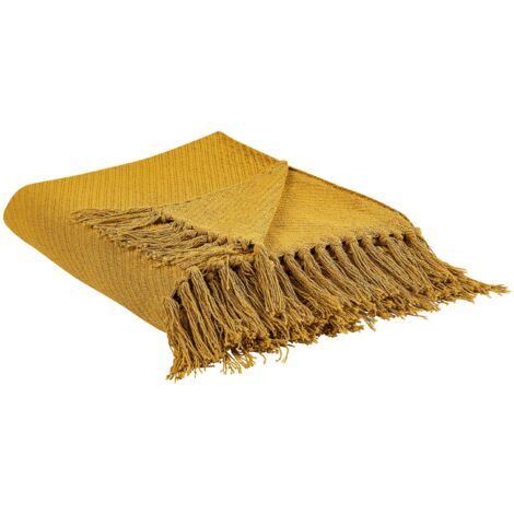 Blanket YARSA Cotton 125 x 150 cm Mustard (1/5)