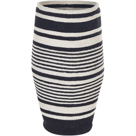 Woven Braided Cotton Storage Laundry Basket Bin Set White and Black Arrah