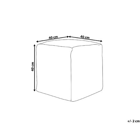 Modern Boho Square Pouffe Ottoman Cotton 40 x 40 x 40 cm White Harnai