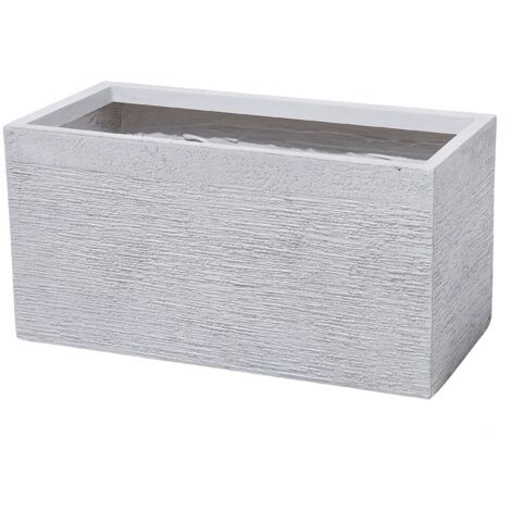 Modern Outdoor Garden Flower Pot Planter Fiber Clay 60 x 29 x 30 cm White Myra
