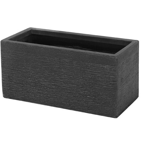 Modern Outdoor Garden Flower Pot Planter Fiber Clay 50 x 23 x 24 cm Black Myra