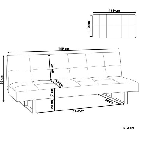 Modern Faux Leather Convertible Sofa Bed Armless Buttoned Back Black Derby