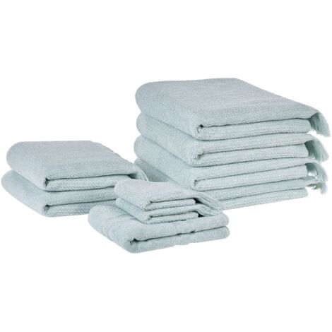 Set of 9 Towels ATIU Terry Cotton Mint Green (1/5)