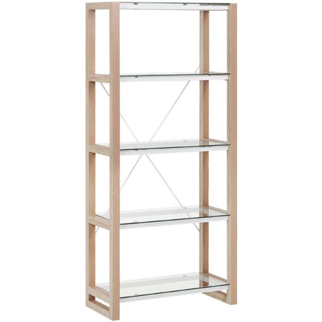 Desk Bookcase Shelves Home Office Set Study White Light Wood Jenks/Clarita