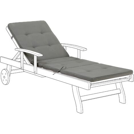 Outdoor Garden Chair Seat Pad Cushion Polyester Grey Toscana/Java