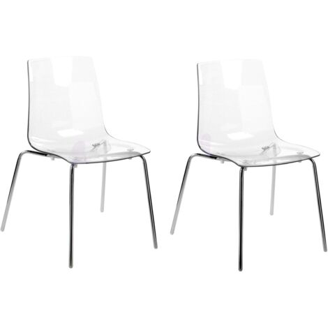Set of 2 Dining Chairs SILERTON Transparent (1/5)