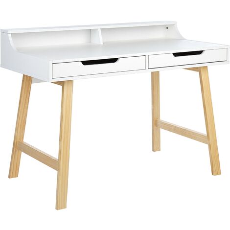 Light wood deals desk with storage