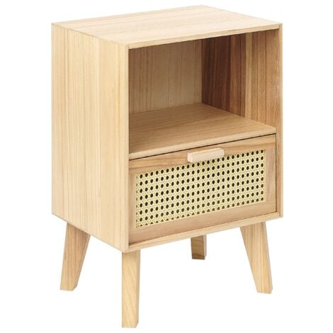 Rattan look deals bedside table