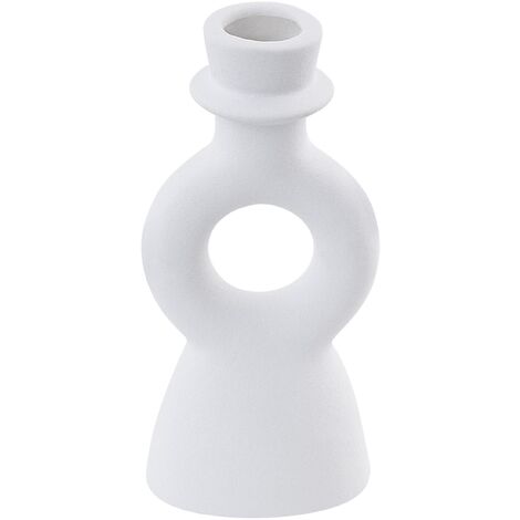 Minimalist Candle Holder Candlestick Decoration Porcelain Curvy White ...