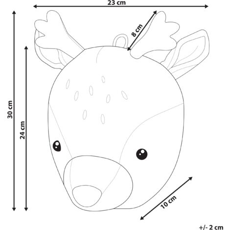 Kids' Room Hanging Decoration Wall Plush Animal Head Deer Beige Bambi