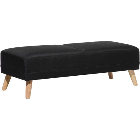 Ottoman FLORLI Fabric Black