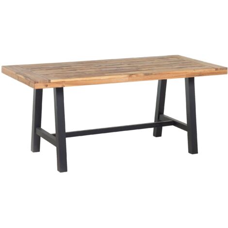 Garden Dining Table SCANIA 170 cm 80 cm Acacia Wood Black (1/5)