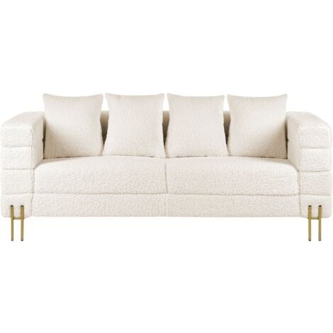 White couch shop gold legs