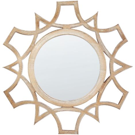 Wall Mirror ZAPOPAN 60 cm 60 cm Light Fir Wood (1/5)
