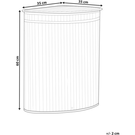Bamboo Corner Laundry Basket Hamper with Zippered Lid Grey Badulla