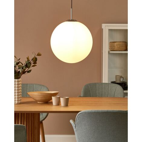 Modern Glam Globe Pendant Light Glass Ceiling Light Ball White Barrow L