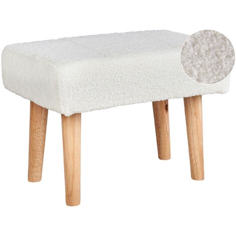Footstool TAKOMA Boucle White