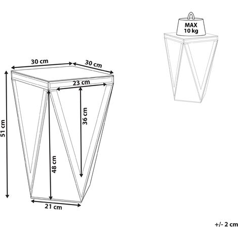 Glamour Mirrored Side End Table Silver 30 x 30 cm Luxey