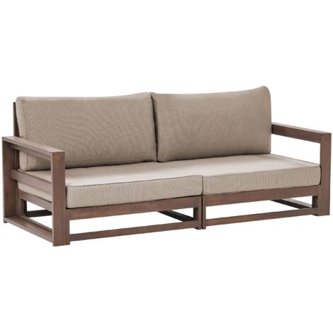 Garden Sofa 2 Seater TIMOR Modular Certified Acacia Wood Dark Brown (1/5)
