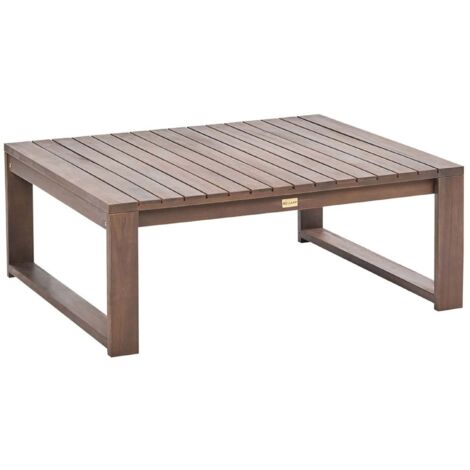 Acacia Wood Garden Coffee Table 90 x 75 cm Dark Wood Timor II