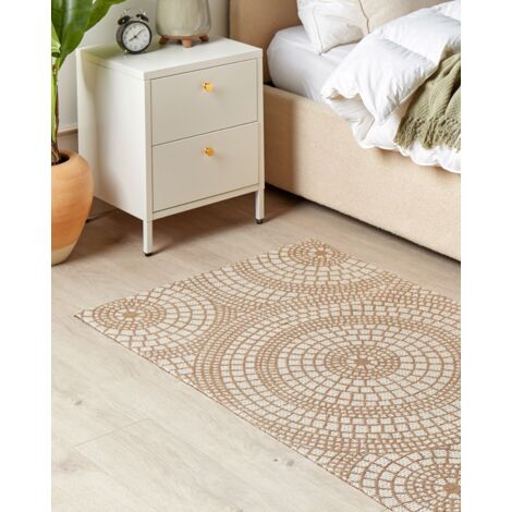 Rug ARIBA White Beige 80 x 150 cm Jute