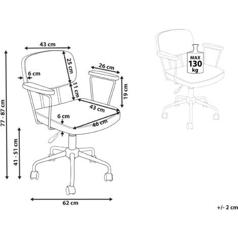 Traditional Office Chair Faux Leather Swivel Adjustable Brown Algerita
