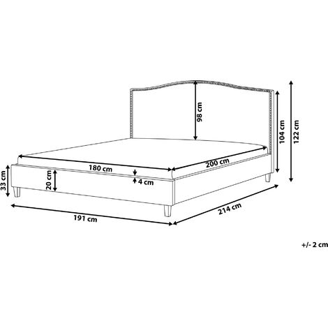 EU Super King Size Bed Frame 6ft Vintage Grey White LED Montpellier