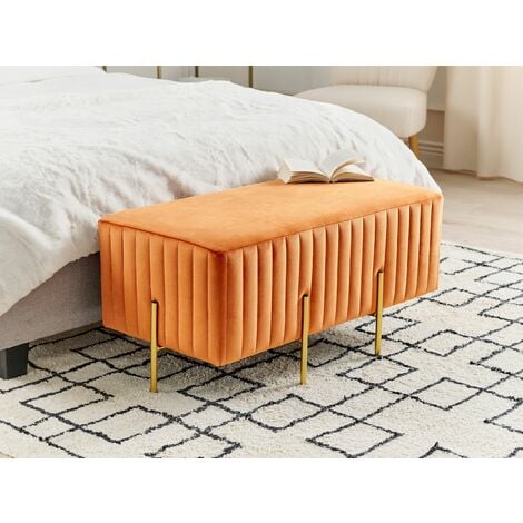 Orange bedroom store bench