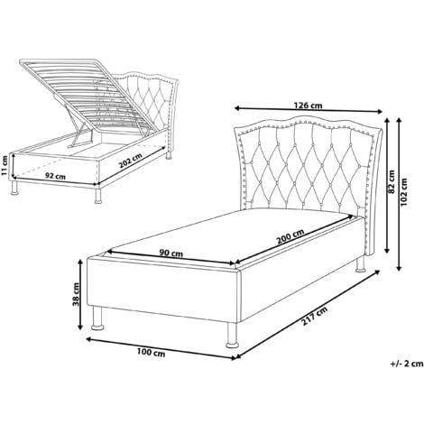 Modern Velvet EU Single Size Bed Frame with Storage Tufted Headboard Pink Metz