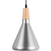 Modern Pendant Lamp Rounded Cone Shade Metal Silver Ceiling Light Arda - Silver